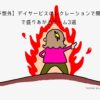 メラメラと燃える後ろ姿の女性